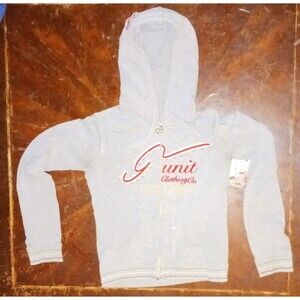 Vintage Women's G-Unit Hoodie sweatshirt Gray Rhinestone Logo Size Medium YTB1
